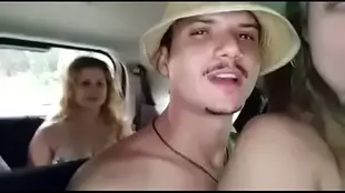 Brazilian bouncy boobs and naughty beach antics with Car Party and Toro