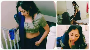 Indian girl gets deepthroated by grandfather in saree