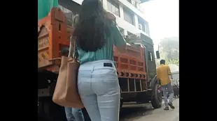 Indian MILF squirts in public while walking in tight jeans