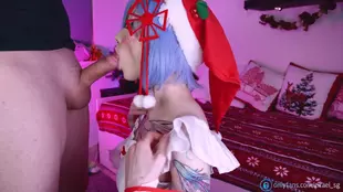 Zirael Rem's naughty Christmas gift: a sexy cosplay and intense car sex