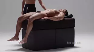 A sensual oil massage leads to an intense handjob