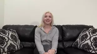 Elisa's audition on the interview couch for a possible job