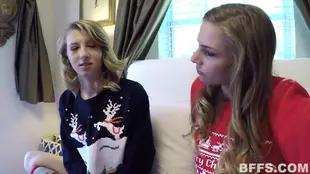 A Christmas surprise: Blonde college girl's naughty webcam show recorded