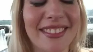 A curvy blonde with big boobs has intense sex and gets a facial