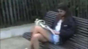 A college student with brown hair gets wild during her break