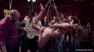 A group of kinky people enjoy BDSM and rough sex