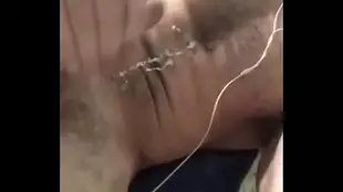 Cumming on the camera upstairs in this explicit video