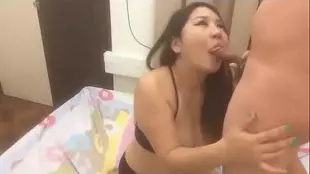 Chinese spa girl gets wet and wild