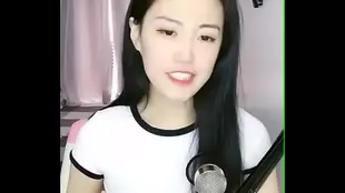 Chinese girl's serious yawning