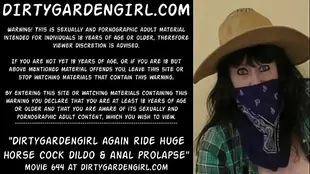 Gardening enthusiast uses a large dildo for anal play