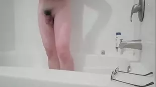 Uncut Asian cock gets a cock-sucking and cum-sucking in the shower