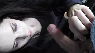 Bunny's sensual blowjob and intense facial in a POV video