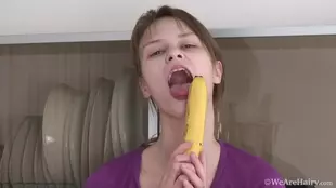 A petite and youthful European woman satisfies herself with a sex toy