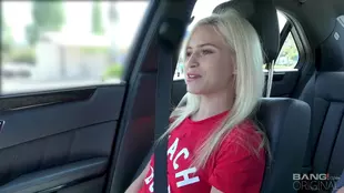Kiara Cole gives a blowjob and gets her blonde pussy fucked in a car