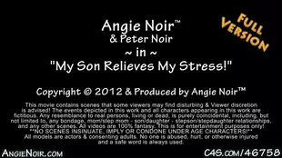 Angie Noir's vigorous exercise session concludes with intense penetration and extreme stretching