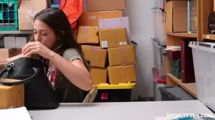 Girl gets caught in the act by her boss and faces punishment in the office