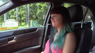 Jasmine's audition heats up as she gives a sensual blowjob in a car