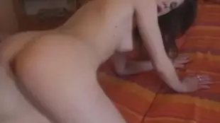 Boyfriend records his petite-busted girlfriend in a cute couple video